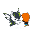 謎の男とミニライオン（個別スタンプ：18）