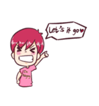 the pink boy and girl（個別スタンプ：7）