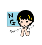 黒髪メッシュの彼女（個別スタンプ：8）