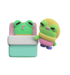 Mushbuh Froggy Couple Stickoid Pack（個別スタンプ：25）