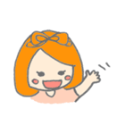 オレンジ色の彼女。（個別スタンプ：1）