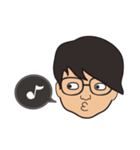The boy wearing black glasses（個別スタンプ：3）