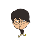 The boy wearing black glasses（個別スタンプ：7）