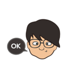 The boy wearing black glasses（個別スタンプ：10）