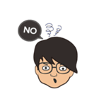 The boy wearing black glasses（個別スタンプ：11）