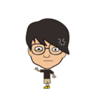 The boy wearing black glasses（個別スタンプ：14）