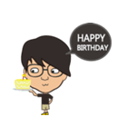 The boy wearing black glasses（個別スタンプ：15）