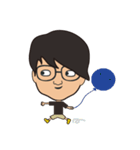 The boy wearing black glasses（個別スタンプ：16）