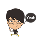 The boy wearing black glasses（個別スタンプ：21）