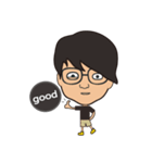 The boy wearing black glasses（個別スタンプ：23）