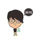 The boy wearing black glasses（個別スタンプ：26）