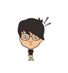 The boy wearing black glasses（個別スタンプ：27）
