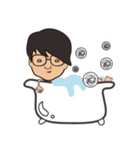 The boy wearing black glasses（個別スタンプ：28）