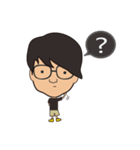 The boy wearing black glasses（個別スタンプ：29）