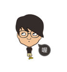 The boy wearing black glasses（個別スタンプ：30）
