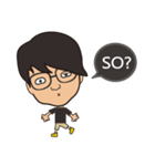 The boy wearing black glasses（個別スタンプ：33）