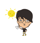 The boy wearing black glasses（個別スタンプ：37）