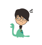 The boy wearing black glasses（個別スタンプ：39）