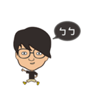The boy wearing black glasses（個別スタンプ：40）