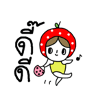 polkadot apple girl by ngingi（個別スタンプ：8）