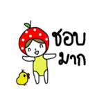 polkadot apple girl by ngingi（個別スタンプ：18）