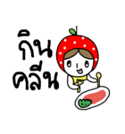polkadot apple girl by ngingi（個別スタンプ：19）