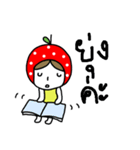polkadot apple girl by ngingi（個別スタンプ：20）