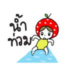 polkadot apple girl by ngingi（個別スタンプ：39）