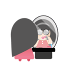 Pink dress Cute Glasses Girl（個別スタンプ：11）