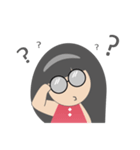 Pink dress Cute Glasses Girl（個別スタンプ：12）