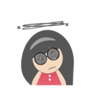 Pink dress Cute Glasses Girl（個別スタンプ：17）