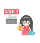 Pink dress Cute Glasses Girl（個別スタンプ：20）