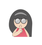 Pink dress Cute Glasses Girl（個別スタンプ：22）