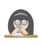 Pink dress Cute Glasses Girl（個別スタンプ：23）