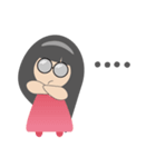 Pink dress Cute Glasses Girl（個別スタンプ：29）