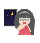 Pink dress Cute Glasses Girl（個別スタンプ：32）