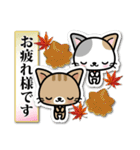 和風な猫ちゃん3♪日本の秋（個別スタンプ：10）