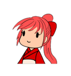 赤い髪の女の子スタンプ（個別スタンプ：1）
