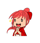 赤い髪の女の子スタンプ（個別スタンプ：4）