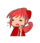 赤い髪の女の子スタンプ（個別スタンプ：5）