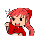 赤い髪の女の子スタンプ（個別スタンプ：6）