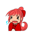 赤い髪の女の子スタンプ（個別スタンプ：8）