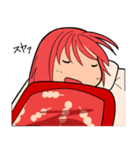 赤い髪の女の子スタンプ（個別スタンプ：18）