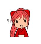赤い髪の女の子スタンプ（個別スタンプ：19）