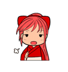 赤い髪の女の子スタンプ（個別スタンプ：22）
