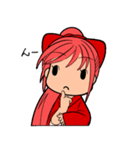 赤い髪の女の子スタンプ（個別スタンプ：23）