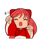 赤い髪の女の子スタンプ（個別スタンプ：30）