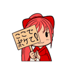 赤い髪の女の子スタンプ（個別スタンプ：34）