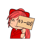 赤い髪の女の子スタンプ（個別スタンプ：35）