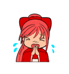 赤い髪の女の子スタンプ（個別スタンプ：36）